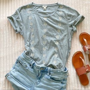 J. Crew embroidered tribal tee top